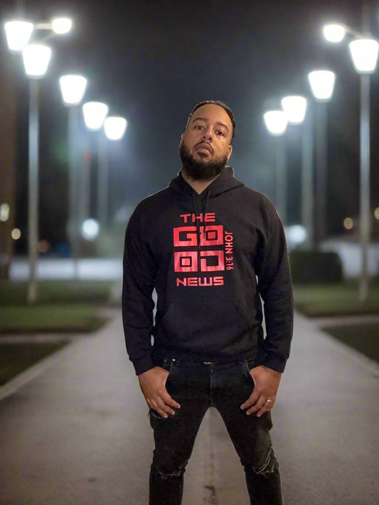 Black and Red Good News Hoodie